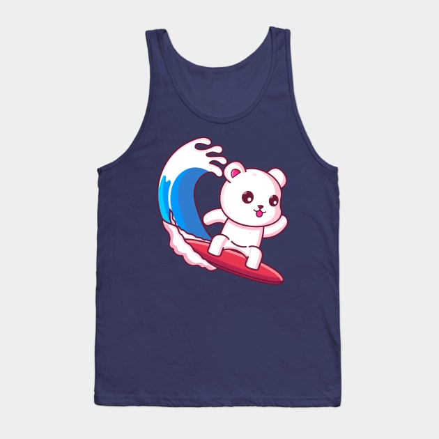 Cute polar bear surfing summer vacation Tank Top by Ardhsells